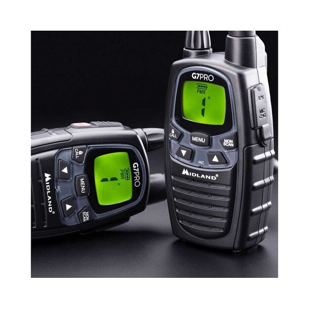 Радиостанции Midland G7 Pro PMR, 2 шт. - черные.