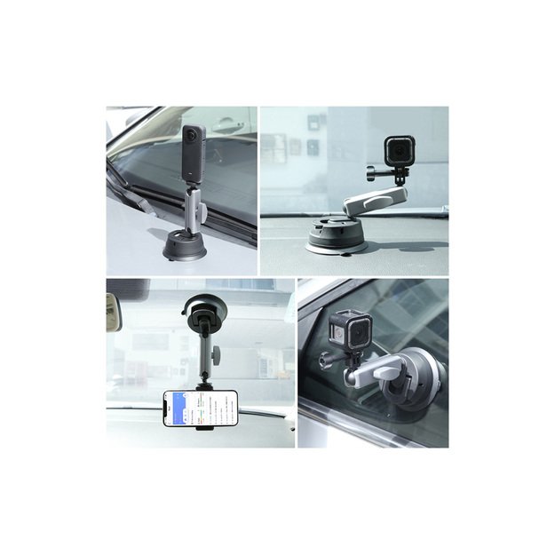 Автомобильный кронштейн на присоске PULUZ с адаптером и длинным винтом