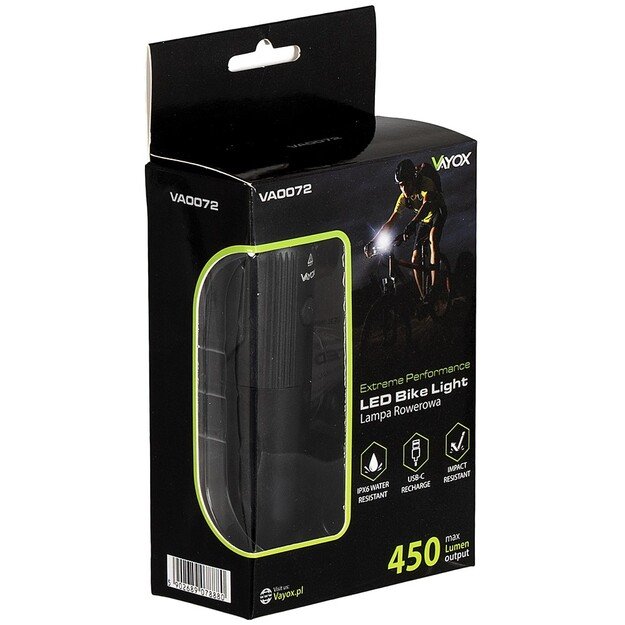 Žibintas dviračiui 450lm VA0072
