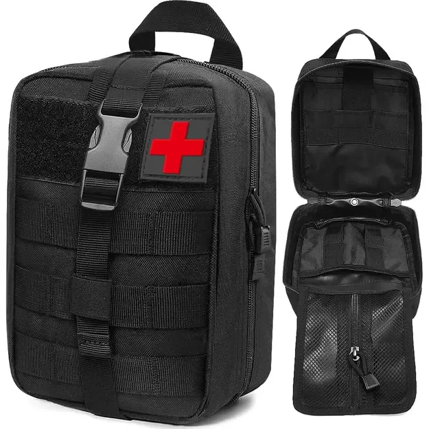 Tactical First Aid Pouch with MOLLE System, belt-mounted