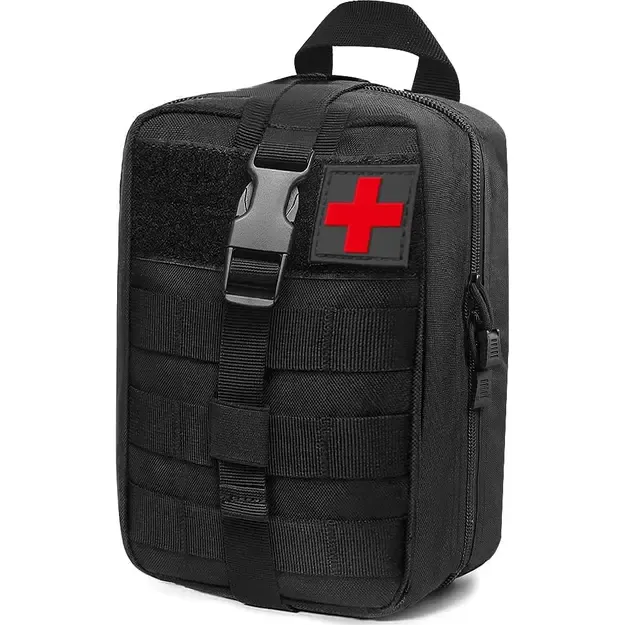 Tactical First Aid Pouch with MOLLE System, belt-mounted