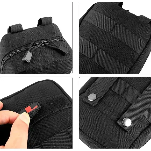 Tactical First Aid Pouch with MOLLE System, belt-mounted