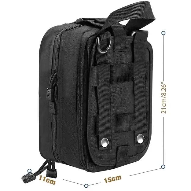 Tactical First Aid Pouch with MOLLE System, belt-mounted