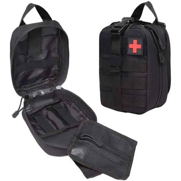 Tactical First Aid Pouch with MOLLE System, belt-mounted