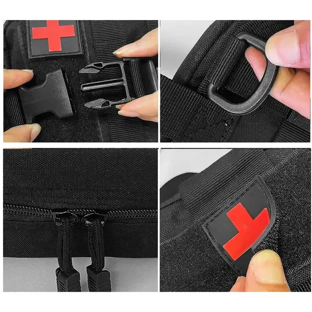 Tactical First Aid Pouch with MOLLE System, belt-mounted