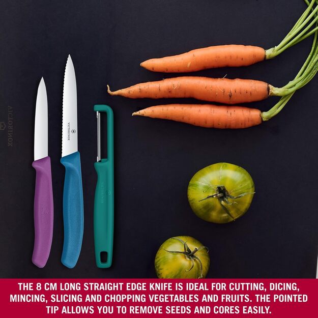 Набор ножей для чистки овощей Victorinox Swiss Classic с овощечисткой I-Peeler, 3 предмета, 10 см 6.7116.33C1