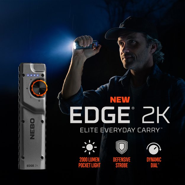 NEBO EDGE 2K POCKET LIGHT įkraunamas žibintuvėlis 2000lm