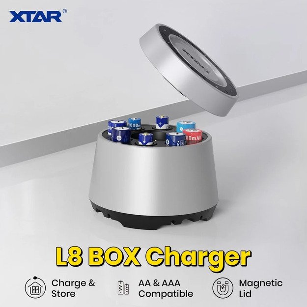 Xtar L8 Box – charger for Li-Ion 1.5 V and Ni/MH 1.2 V AA/AAA batteries