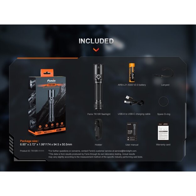 Fenix ​​TK15R "IRIS X" LED Flashlight with USB Connection