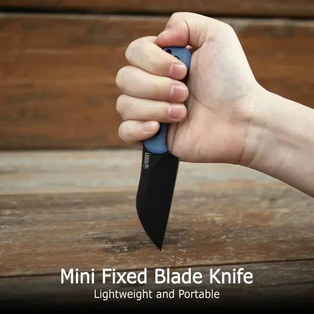 Нож Kubey Rock Hopper синий, дизайн Скотта Халперна, Micarta, 14C28N (KU412C)
