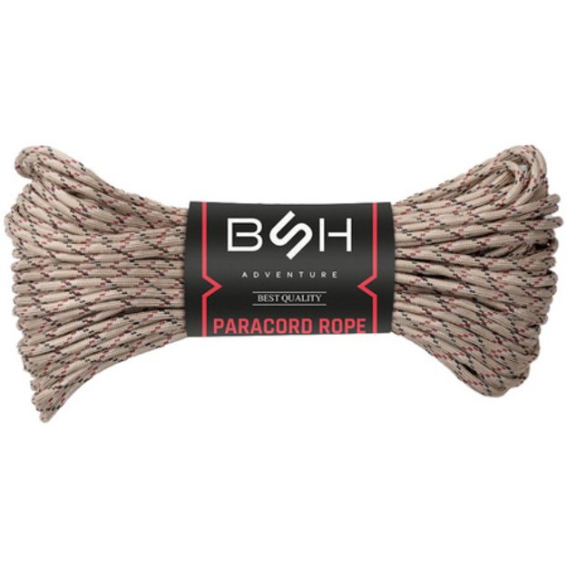 BSH ADVENTURE BR-005E Paracord virvė 30m Desert Camo