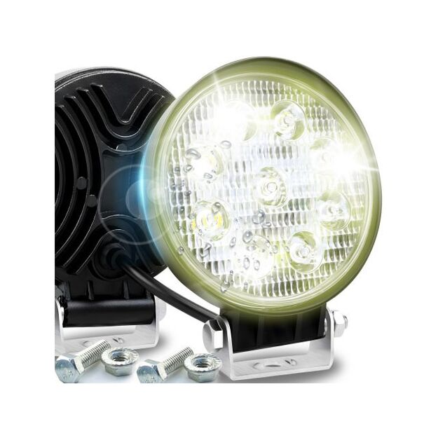 LED Darbinis žibintas 27W (9 LED), 12V-24V, prožektorius