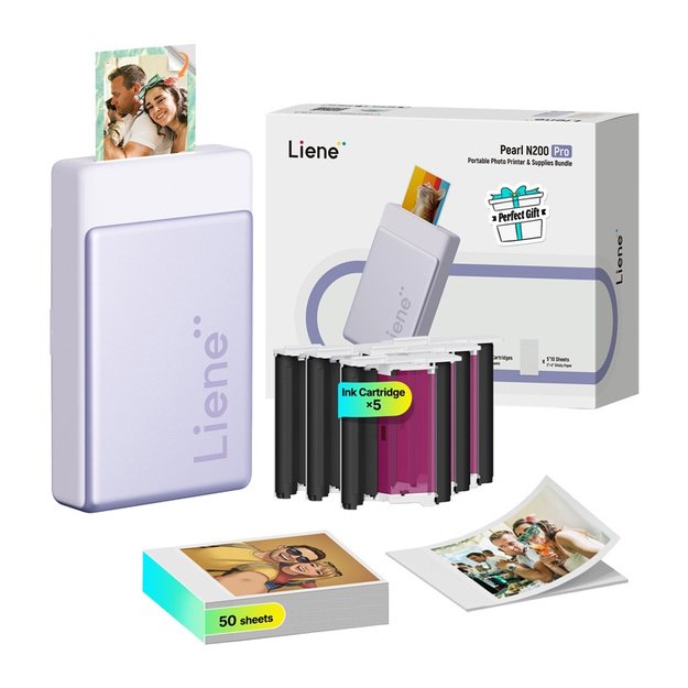 LIENE Pearl N200 Pro 2x3  Portable Photo Printer (Purple)