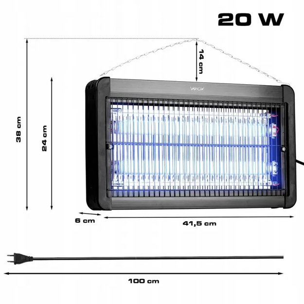 VAYOX vabzdžių naikinimo lempa IKV-20W