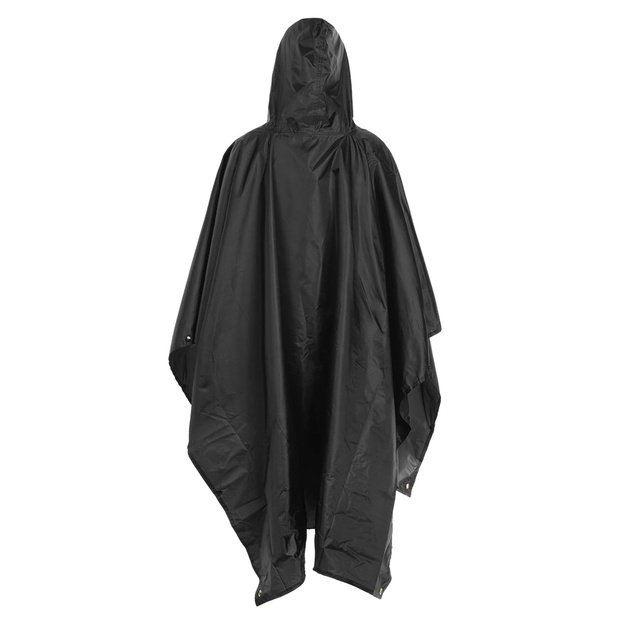 Badger Outdoor apsiaustas nuo lietaus Poncho Ripstop, juodas