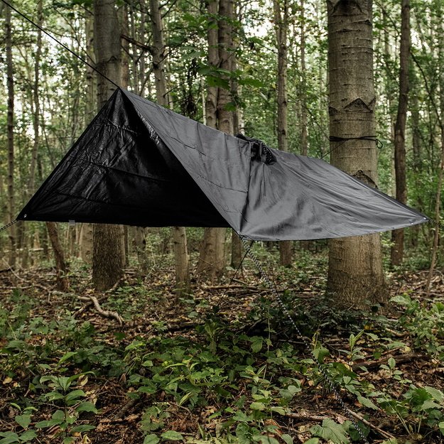 Badger Outdoor apsiaustas nuo lietaus Poncho Ripstop, juodas