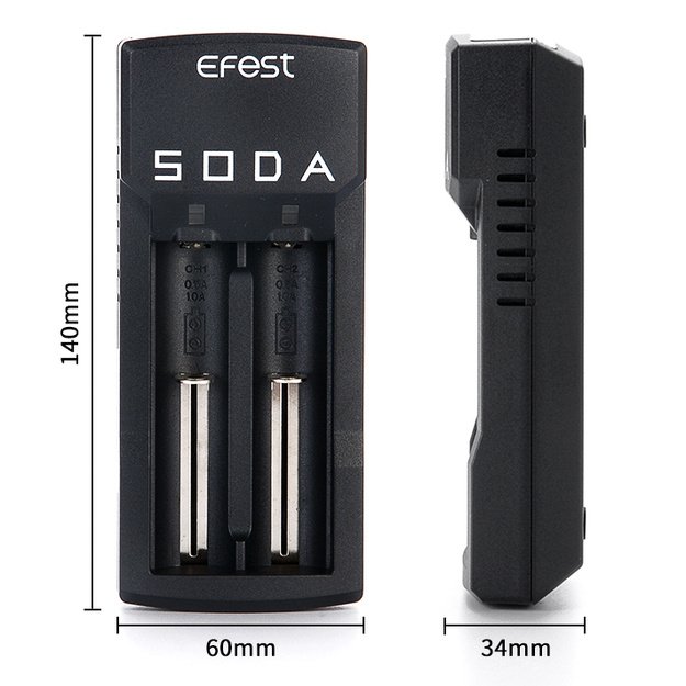 Зарядное устройство Efest SODA для литий-ионных аккумуляторов со встроенным блоком питания