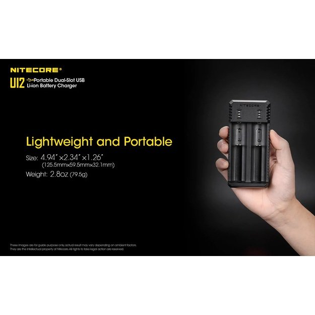 Nitecore UI2 nešiojamas baterijų įkroviklis USB