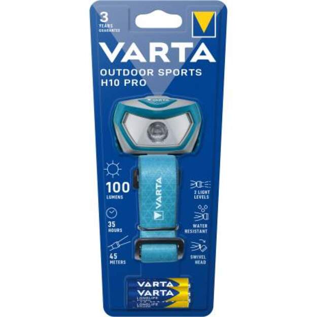 VARTA H10 PRO žibintuvėlis ant galvos LED 3xAAA 16650