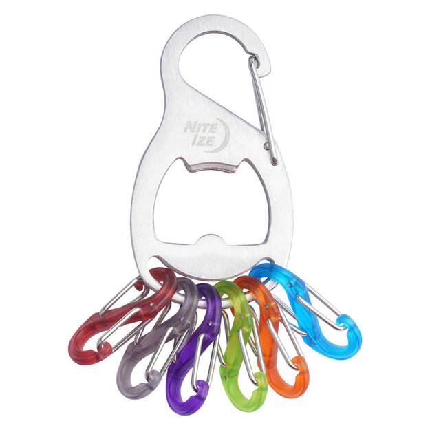 Nite Ize – KeyRack+ S-Biner – Nerūdijančio plieno raktų laikiklis su atidarytuvu – KRB2-11-R6