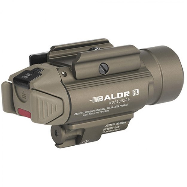 Olight Baldr-RL  Desert žibintuvėlis ant pistoleto su raudonu lazeriu