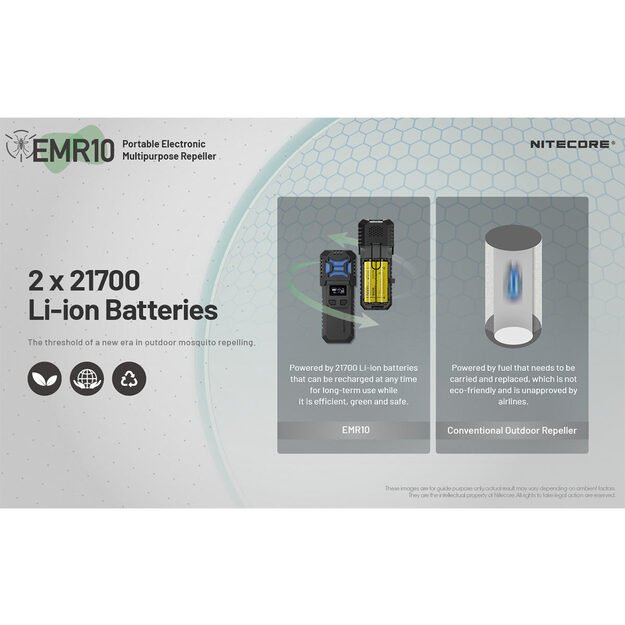 Nitecore EMR10 - Repelentas nuo uodų, įkraunamas su Powerbank funkcija