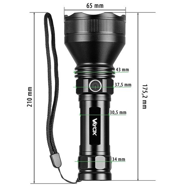 Тактический светодиодный фонарь Vayox Pro Series 1900lm VA0109