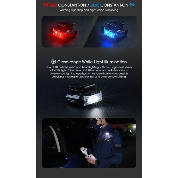 Фонарик Nitecore с зажимом 45лм CL10