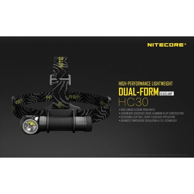Nitecore HC30 žibintuvėlis ant galvos