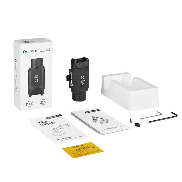 Olight PL-3 Valkyrie prožektorius ant pistoleto