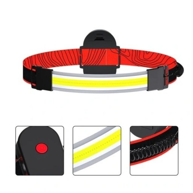 LED žibintuvėlis ant galvos COB LED