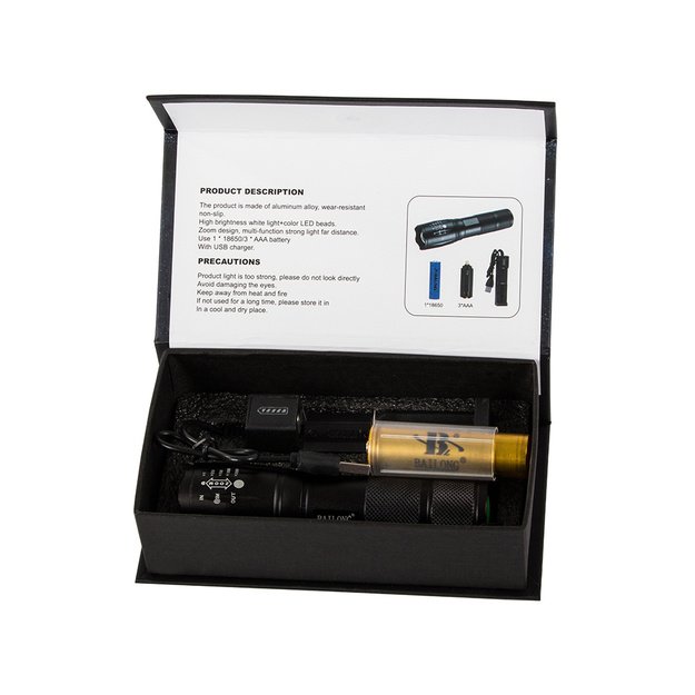 Žibintuvėlis LED - balta, raudona, UV šviesos BL-1831