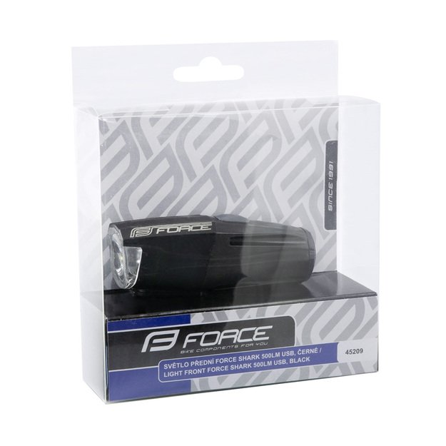 Headlight FORCE Shark 500 USB (black)