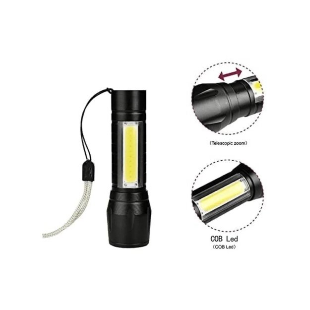 Mini žibintuvėlis LED COB, įkraunamas