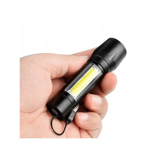 Mini žibintuvėlis LED COB, įkraunamas