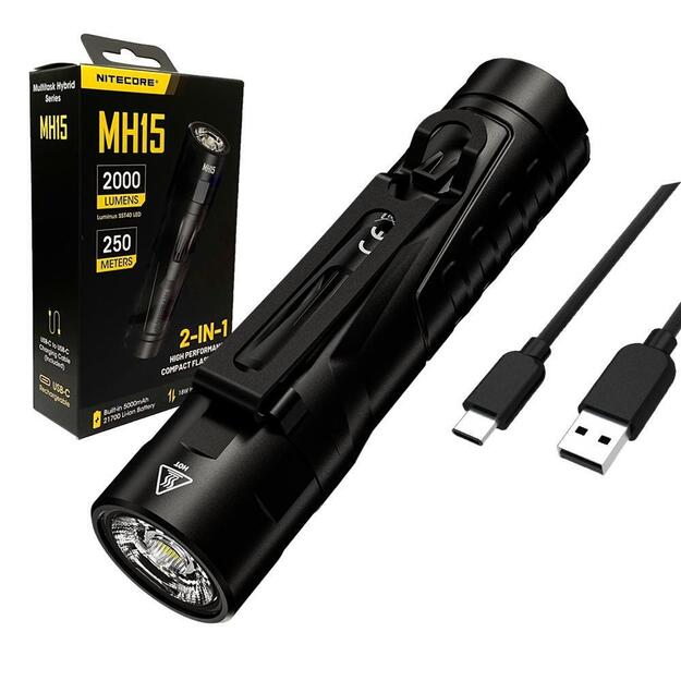 Nitecore MH15 žibintuvėlis su powerbak funkcija 2000lm