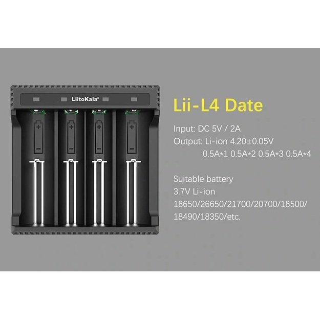 LiitoKala baterijų pakrovėjas Lii-L4