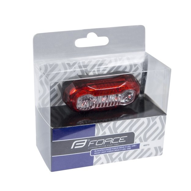 Rear light FORCE Deux 5 LED, USB