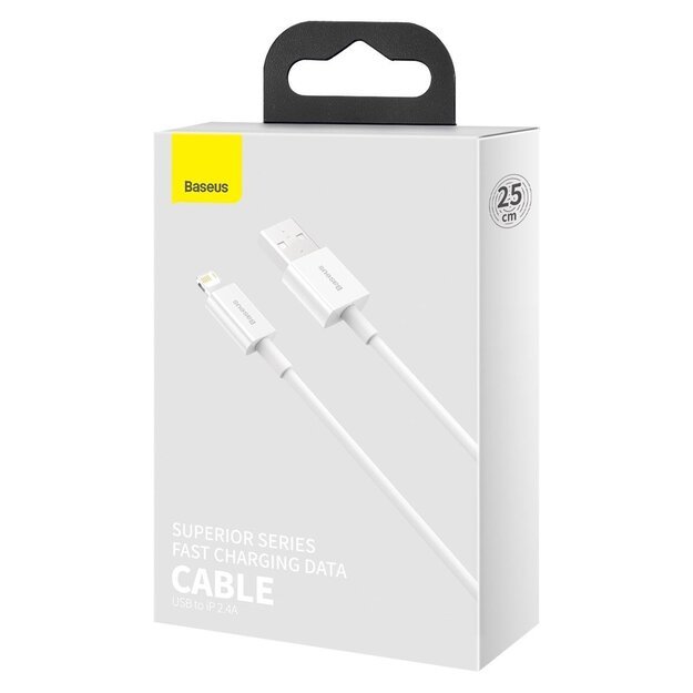 Baseus Superior Series Cable USB to Lightning, 2.4A, 0,25m (white)