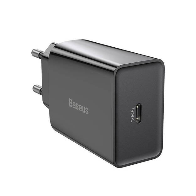 Baseus Speed Mini greitasis įkroviklis, USB-C, PD, 3A, 20W (juodas)
