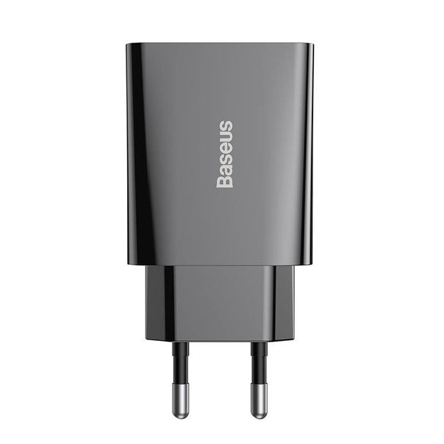 Baseus Speed Mini greitasis įkroviklis, USB-C, PD, 3A, 20W (juodas)