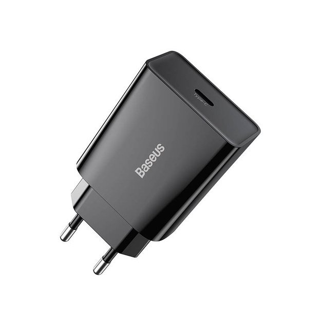 Baseus Speed Mini greitasis įkroviklis, USB-C, PD, 3A, 20W (juodas)