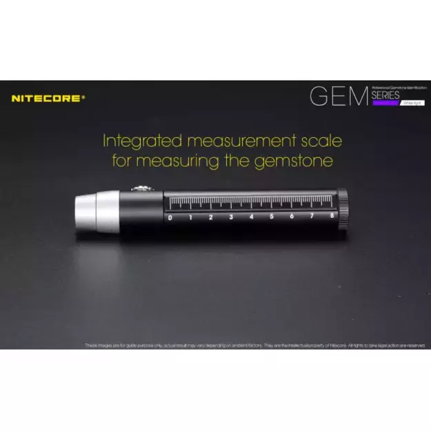 Nitecore GEM10UV UV LED žibintuvėlis su reguliuojamu ryškumu brangakmenių atpažinimui