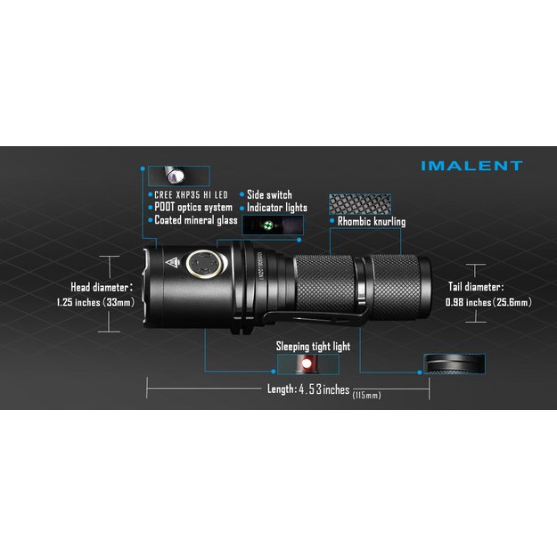 Imalent DM35 CREE XHP35 HI LED žibintuvėlis
