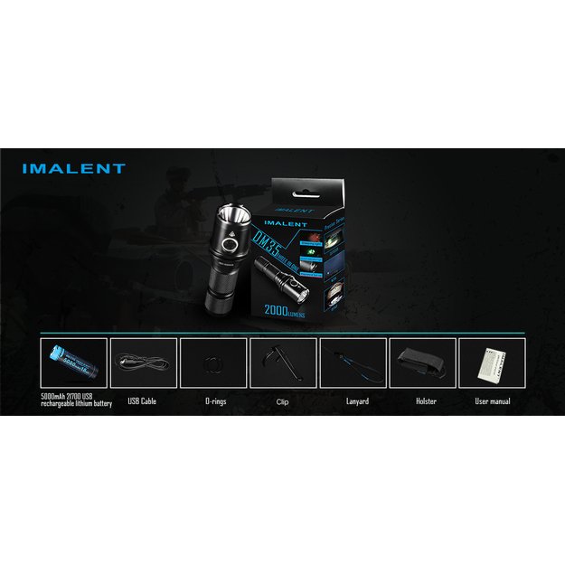 Imalent DM35 CREE XHP35 HI LED žibintuvėlis