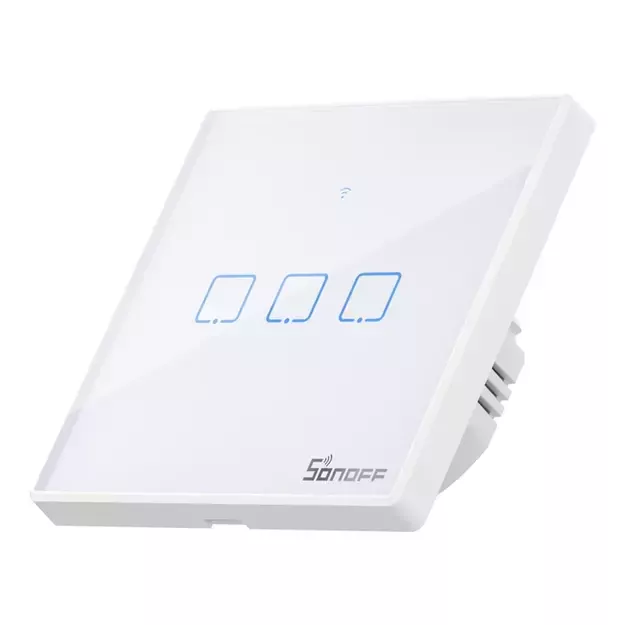 Išmanusis jungiklis WiFi + RF 433 Sonoff T2 EU TX (3 kanalų) atnaujintas