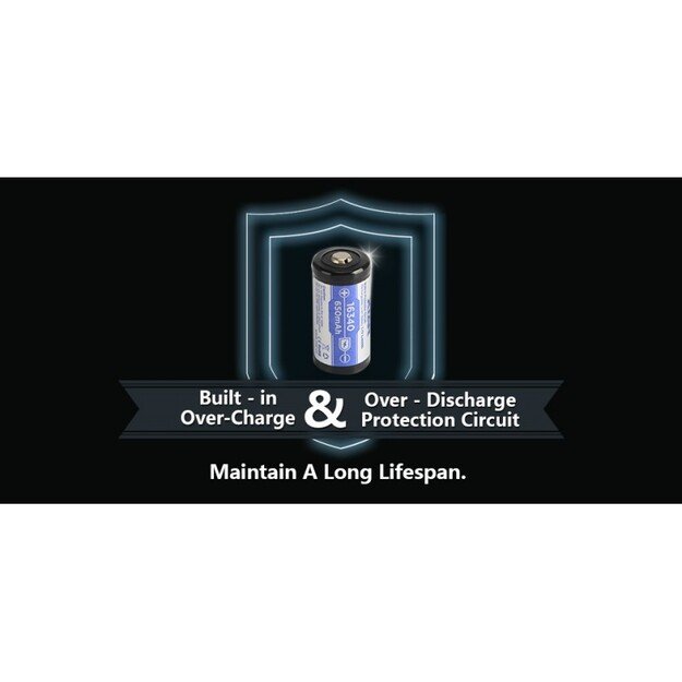 XTAR 16340 CR123 650mAh 3.7V pakraunama baterija