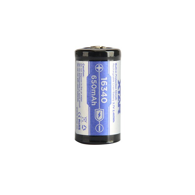XTAR 16340 CR123 650mAh 3.7V pakraunama baterija