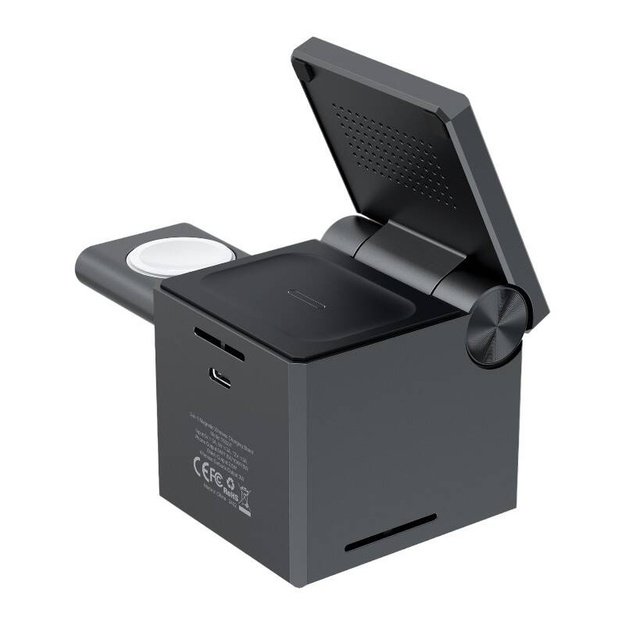 Choetech T632-F 3-in-1 15 W indukcinis įkroviklis (juodas)