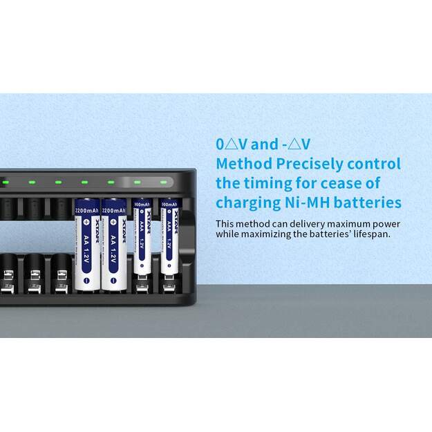 XTAR NC8 įkroviklis AA/AAA 1,2V Ni-MH USB